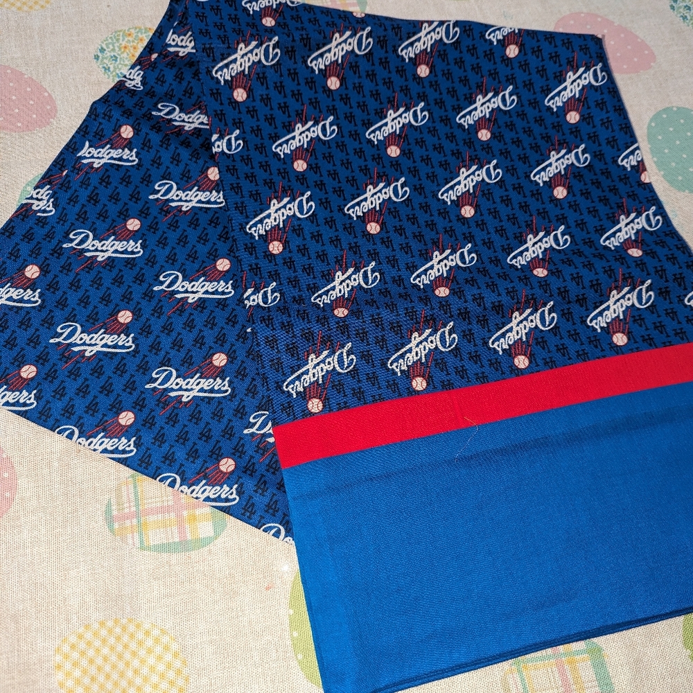 Pillow case Dodger's fabric baseball room decor